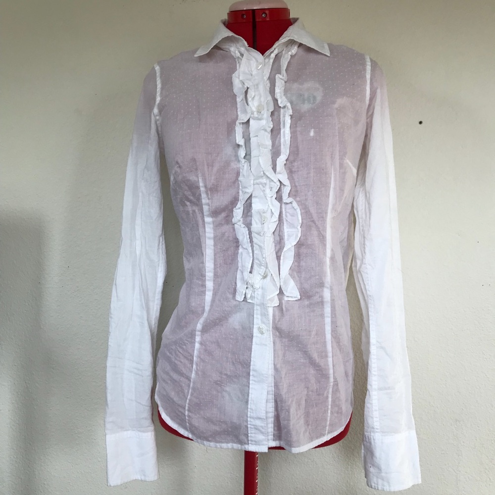 Banana republic white button down shirt